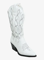 Yoki White Gayle Cowboy Boots