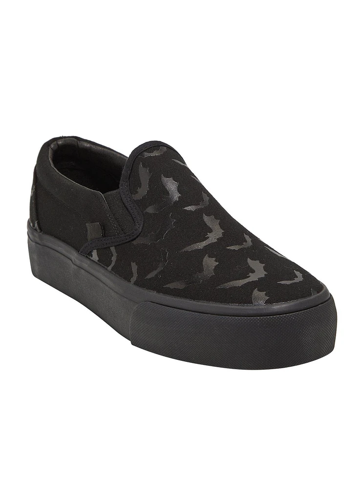 YRU Black Bat Slip-On Sneakers