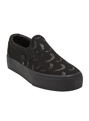 YRU Black Bat Slip-On Sneakers