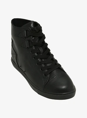 Strange Cvlt Black Chelsea Hi-Top Sneakers