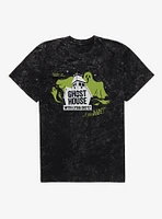 Beetlejuice Ghost House With Lydia Deetz Mineral Wash T-Shirt