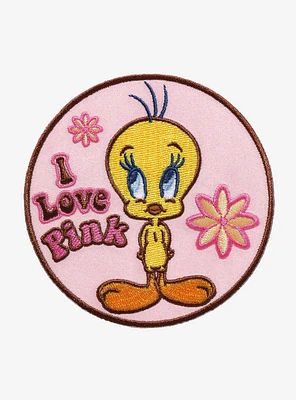 Looney Tunes Tweety Bird I Love Pink Patch