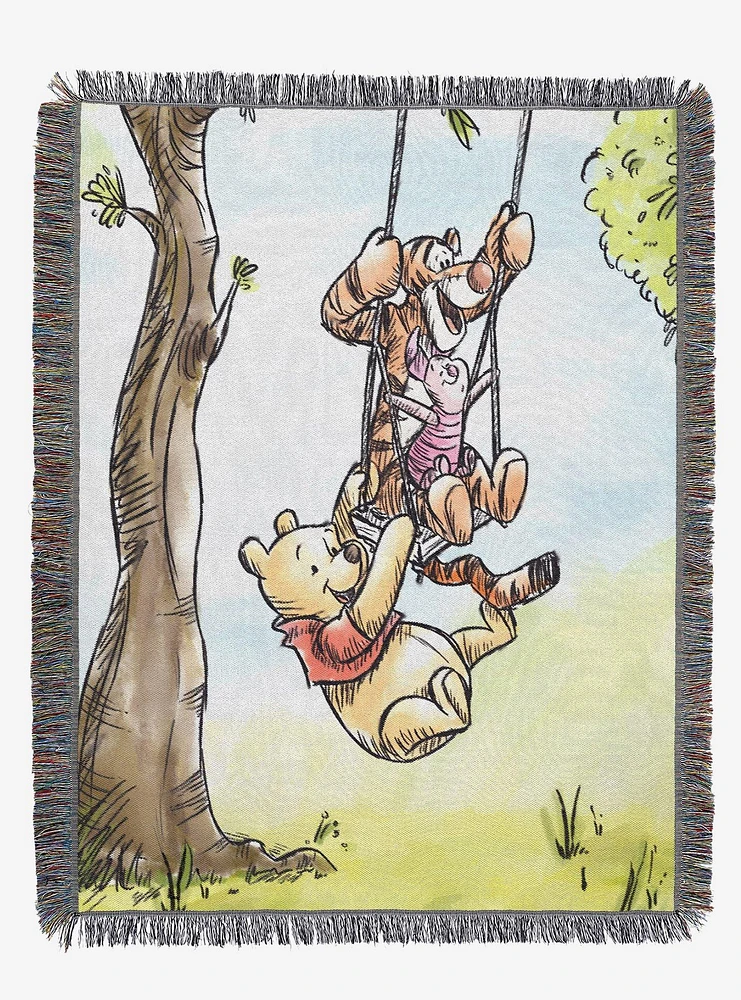 Disney Winnie the Pooh Having Fun Tapestry Throw