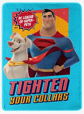 DC League of Super-Pets Tighten Your Collars Micro Raschel Throw