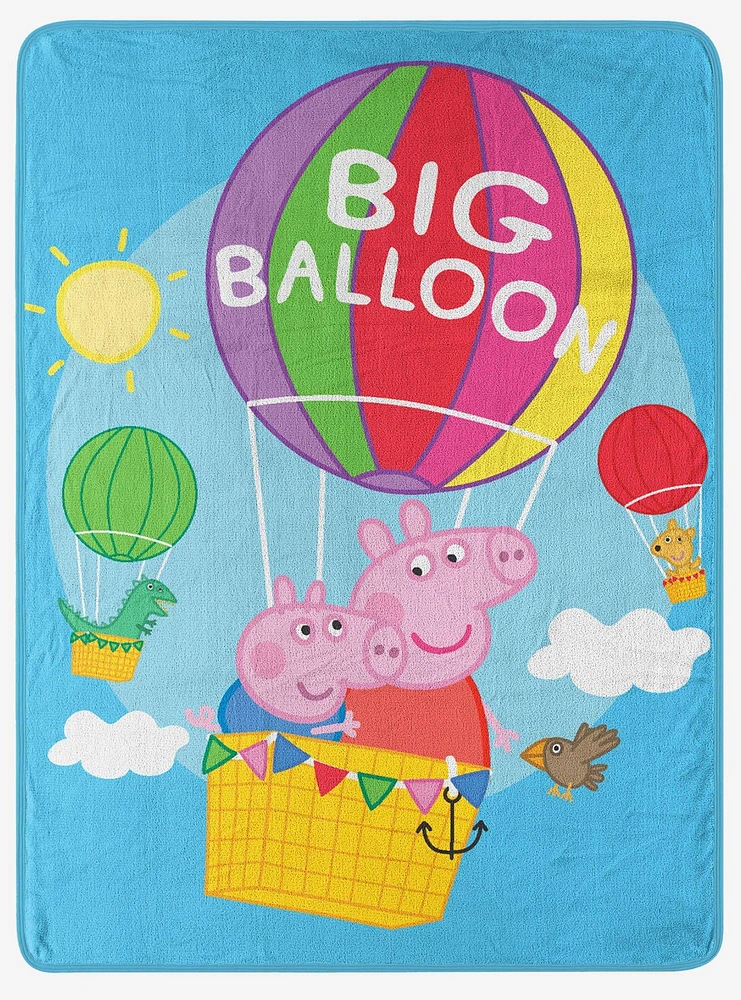 Peppa Pig Big Balloon Micro Raschel Throw