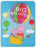 Peppa Pig Big Balloon Micro Raschel Throw