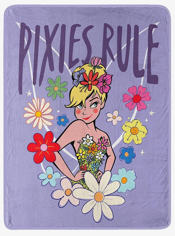 Disney Tink Fairies Pixies Rule Micro Raschel Throw