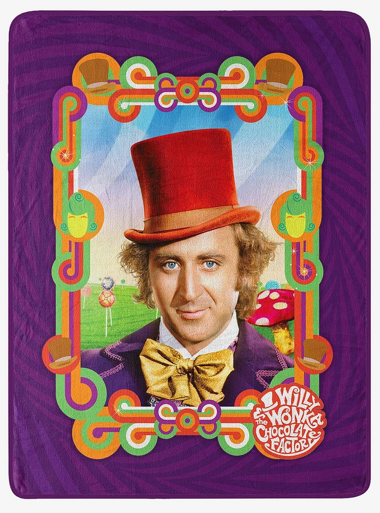 Willy Wonka Wonderful Wonka Micro Raschel Throw