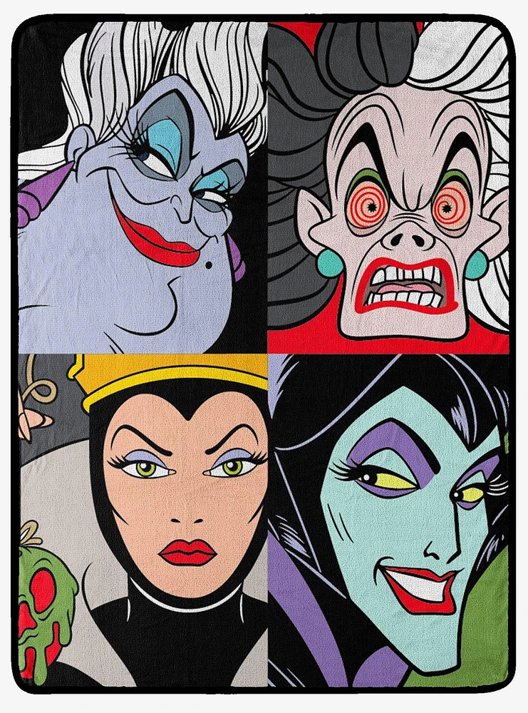 Disney Villains Portraits For Evil Micro Raschel Throw