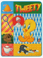 Looney Tunes Artsy Tweety Micro Raschel Throw