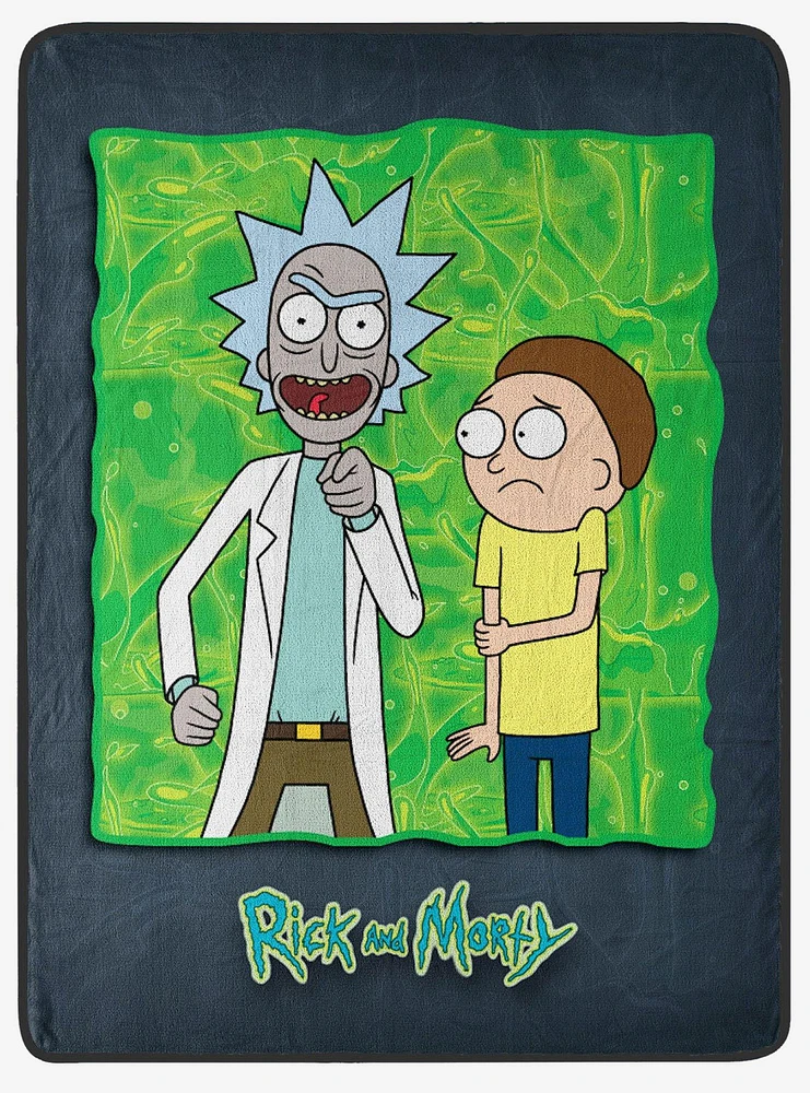 Rick & Morty Rick Investigates Micro Raschel Throw