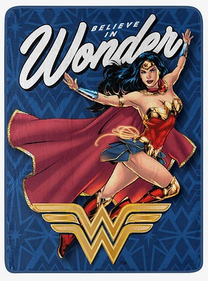 DC Comics Wonder Woman Believe In Wonder Micro Raschel Throw