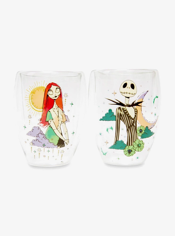 The Nightmare Before Christmas Jack & Sally Glass Cup Set