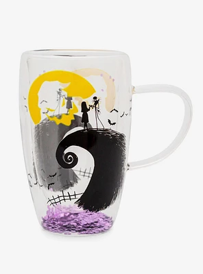 The Nightmare Before Christmas Spiral Hill Purple Confetti Glass Mug