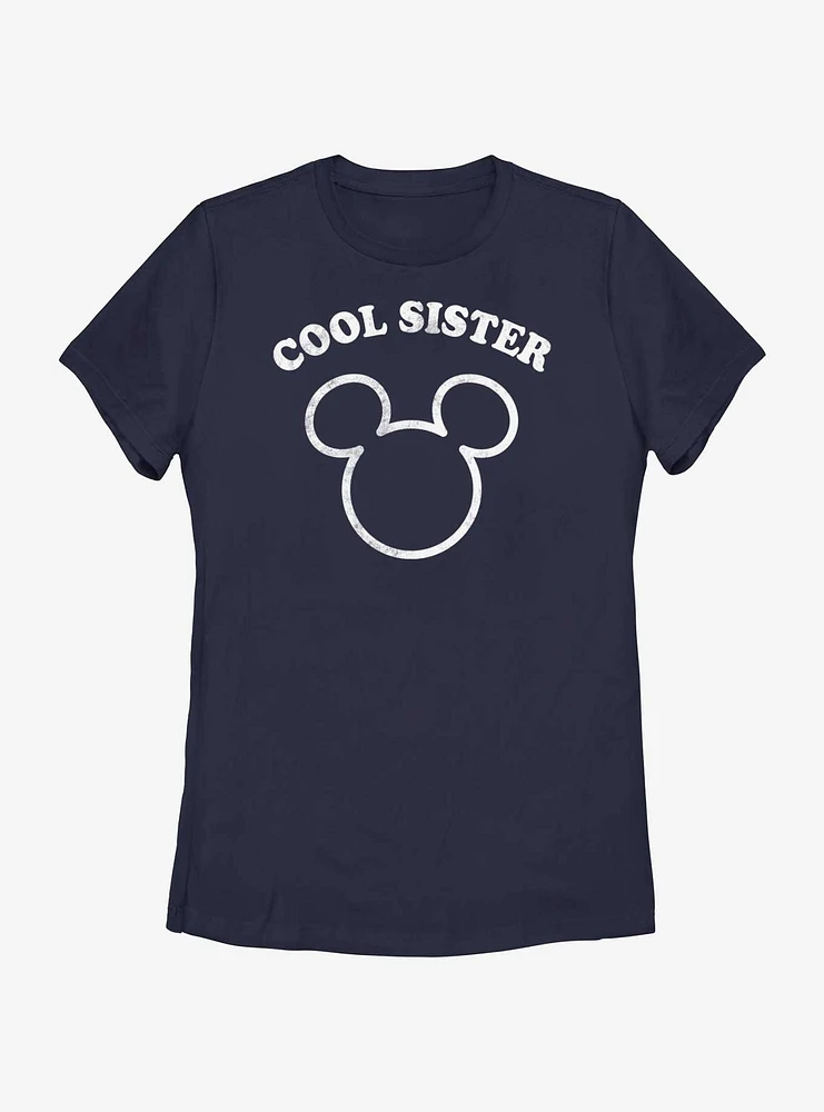 Disney Mickey Mouse Cool Sister Outline Womens T-Shirt