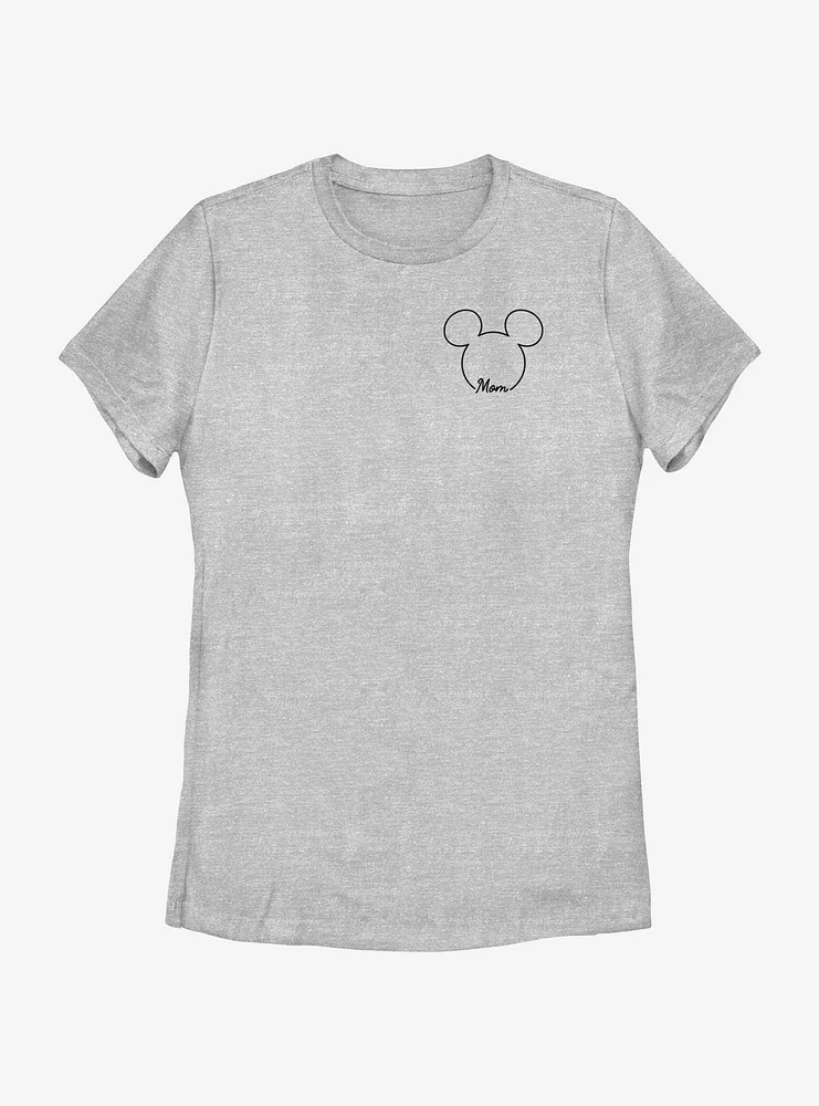 Disney Mickey Mouse Mom Crest Outline Womens T-Shirt