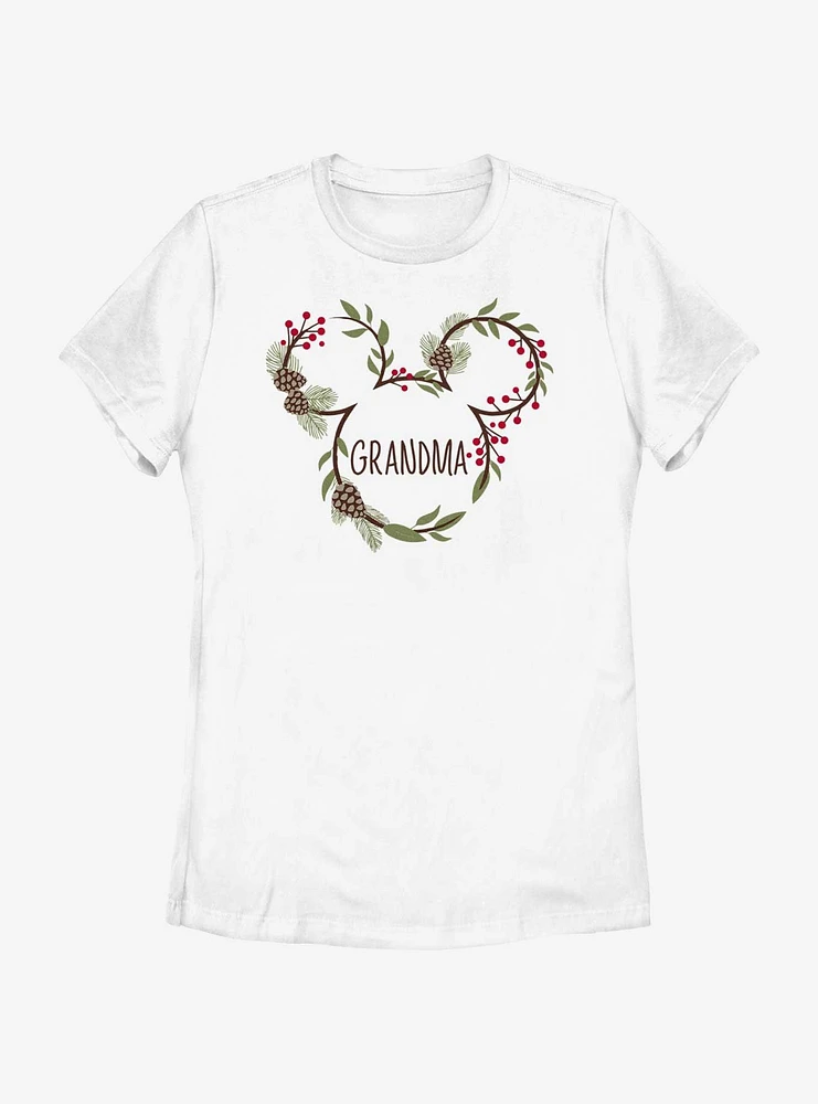 Disney Mickey Mouse Grandma Holiday Ears Womens T-Shirt