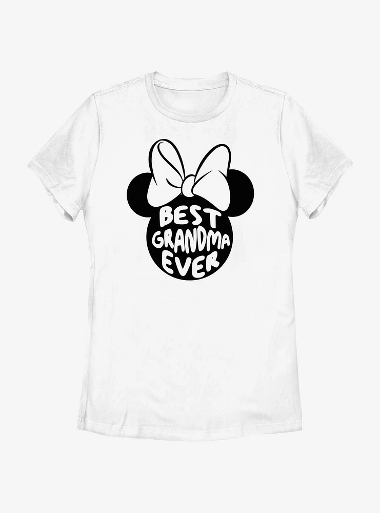 Disney Minnie Mouse Best Grandma Ever Ears Womens T-Shirt