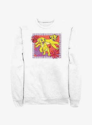 Disney The Lion King Simba And Nala Playing  Frame Sweatshirt