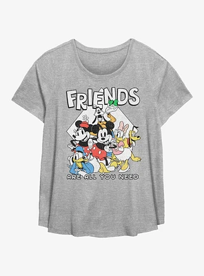 Disney Mickey Mouse Friends Are All You Need Girls T-Shirt Plus