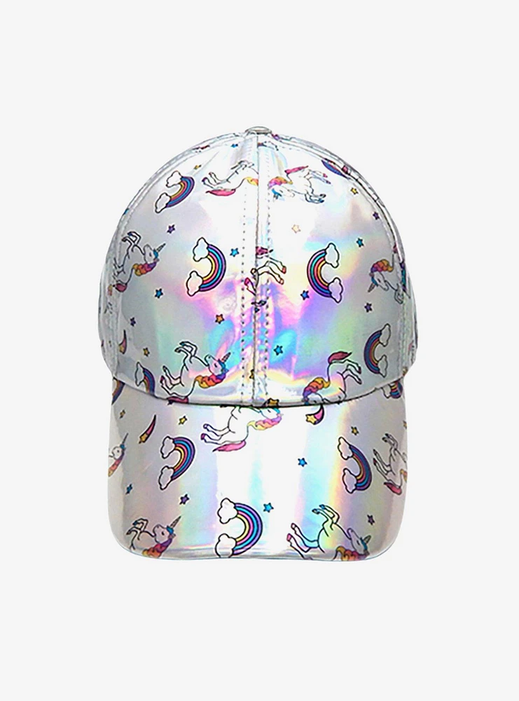 Unicorn Print Hologram Baseball Cap