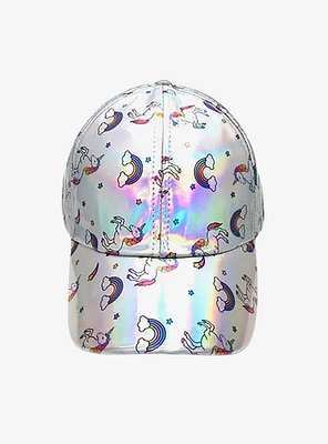 Unicorn Print Hologram Baseball Cap