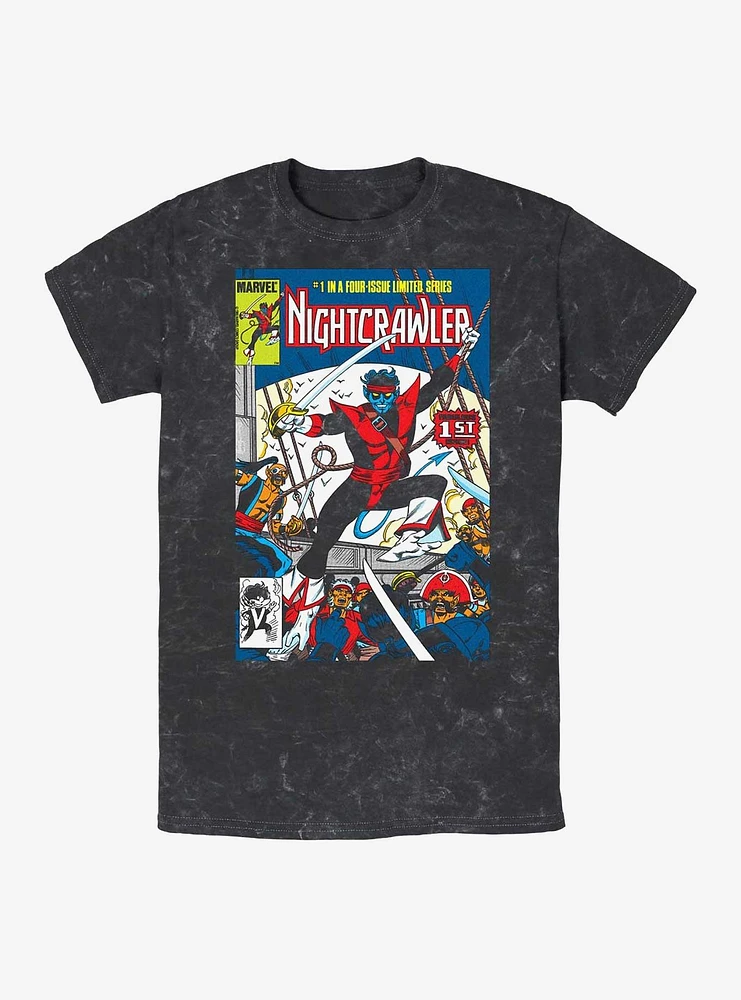 Marvel X-Men Nightcrawler Comic Cover Mineral Wash T-Shirt