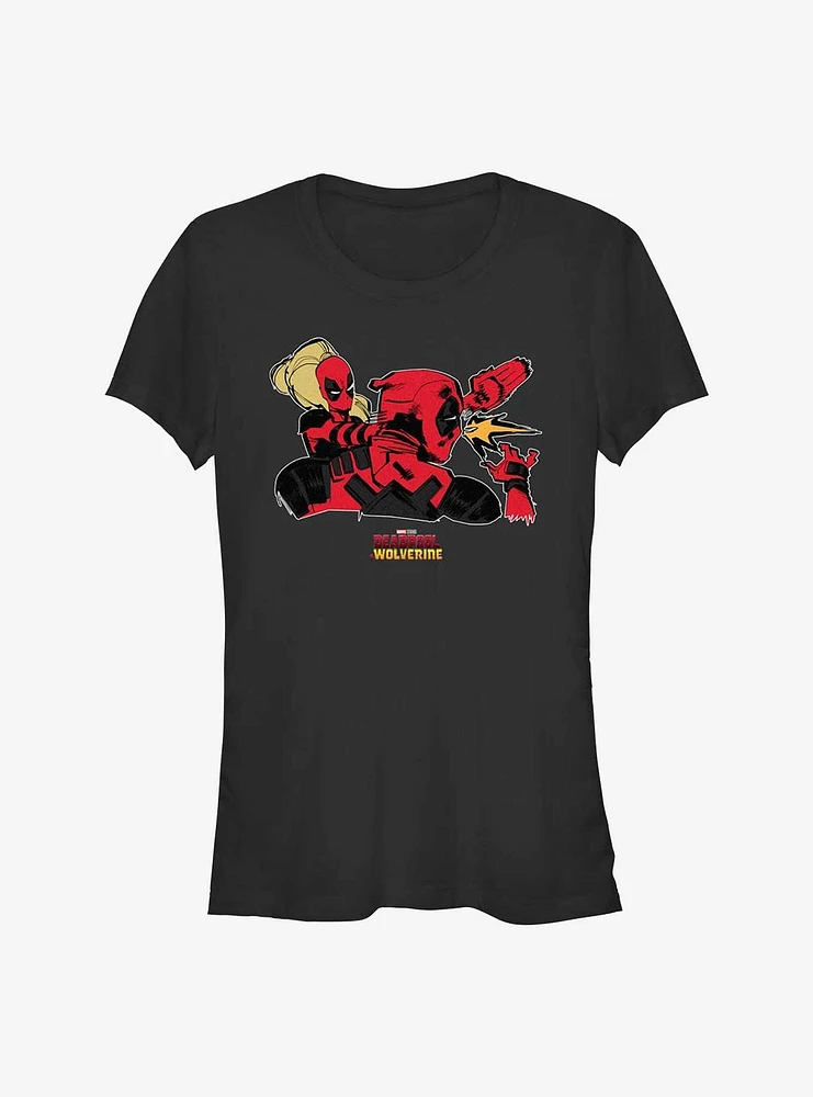 Marvel Deadpool & Wolverine Ladypool Slap Girls T-Shirt