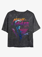 X-Men Retro Nightcrawler Girls Mineral Wash Crop T-Shirt