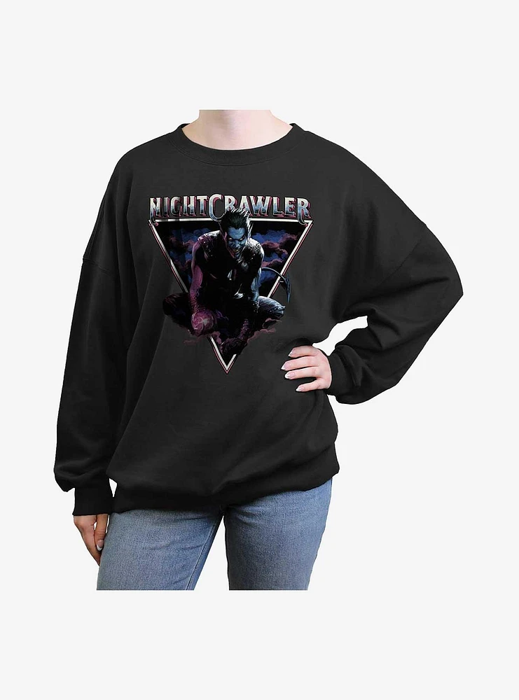 X-Men Nightcrawler Triangle Girls Oversized Sweatshirt