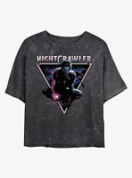 X-Men Nightcrawler Triangle Girls Mineral Wash Crop T-Shirt