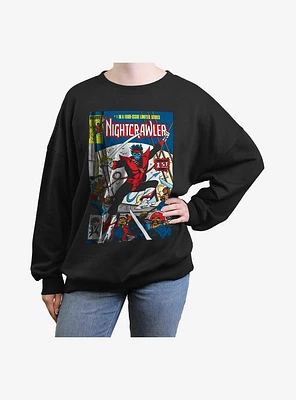 Marvel X-Men Nightcrawler Comic Cover Girls Oversized Sweatshirt