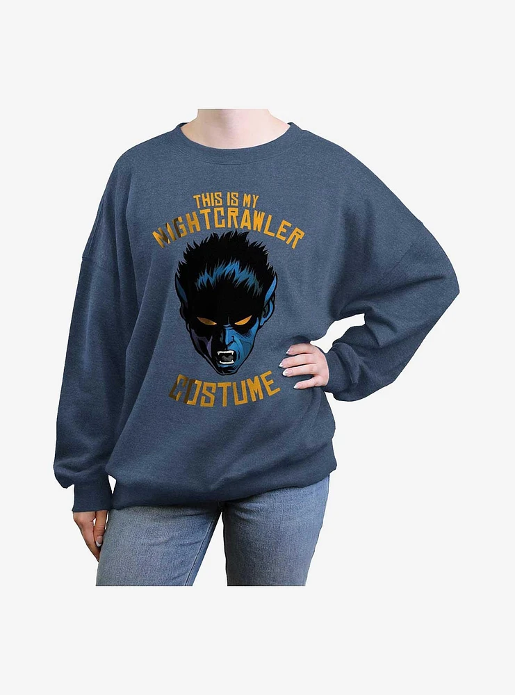 X-Men Nightcrawler This Is My Costume Girls Oversized Sweatshirt