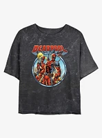 Marvel Deadpool Corps Girls Mineral Wash Crop T-Shirt