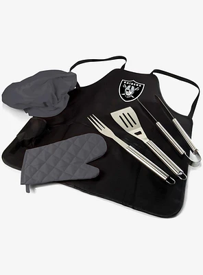 NFL Las Vegas Raiders BBQ Apron Tote Grill Set