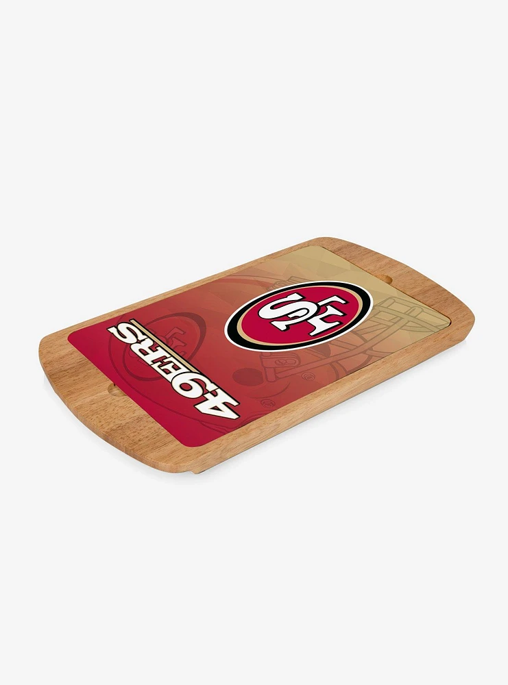 NFL San Francisco 49ers Football Field Glass Top Cutting Board