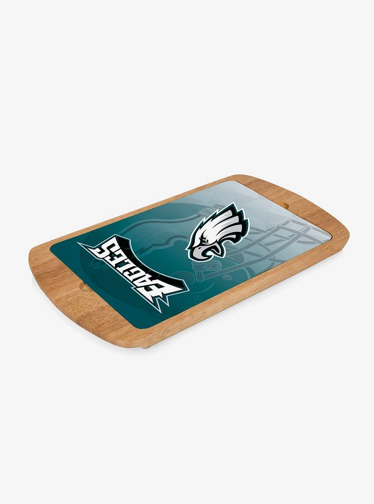 NFL Philadelphia Eagles Football Field Glass Top Cutting Board