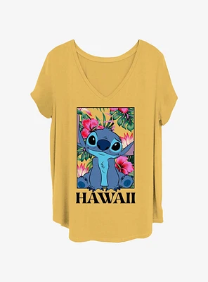 Disney Lilo & Stitch Floral Frame Girls T-Shirt Plus