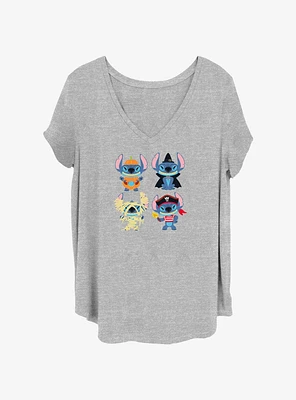 Disney Lilo & Stitch Halloween Grid Girls T-Shirt Plus