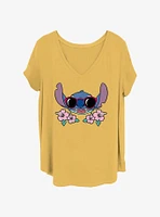 Disney Lilo & Stitch Shades Flowers Girls T-Shirt Plus