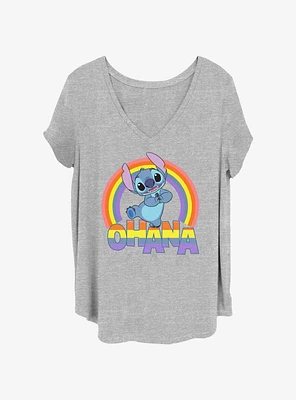 Disney Lilo & Stitch Rainbow Pose Girls T-Shirt Plus