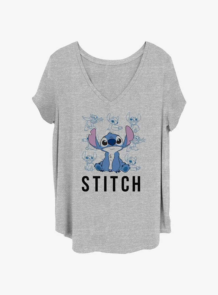 Disney Lilo & Stitch Cute Poses Girls T-Shirt Plus