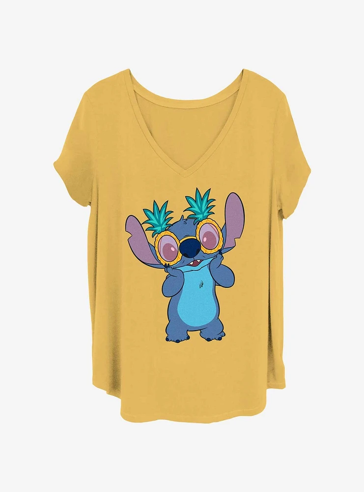 Disney Lilo & Stitch Pineapple Glasses Girls T-Shirt Plus