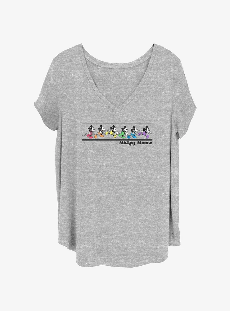 Disney Mickey Mouse Rainbow Mickeys Girls T-Shirt Plus