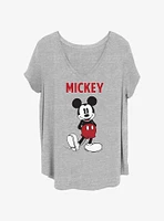 Disney Mickey Mouse Standing Pose Girls T-Shirt Plus