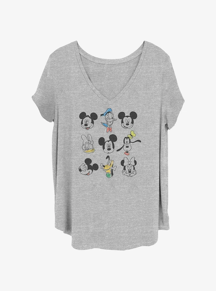 Disney Mickey Mouse & Friends Faces Girls T-Shirt Plus