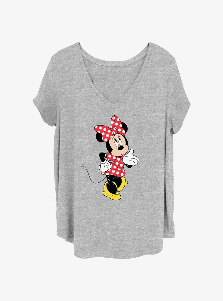 Disney Minnie Mouse Blowing A Kiss Girls T-Shirt Plus