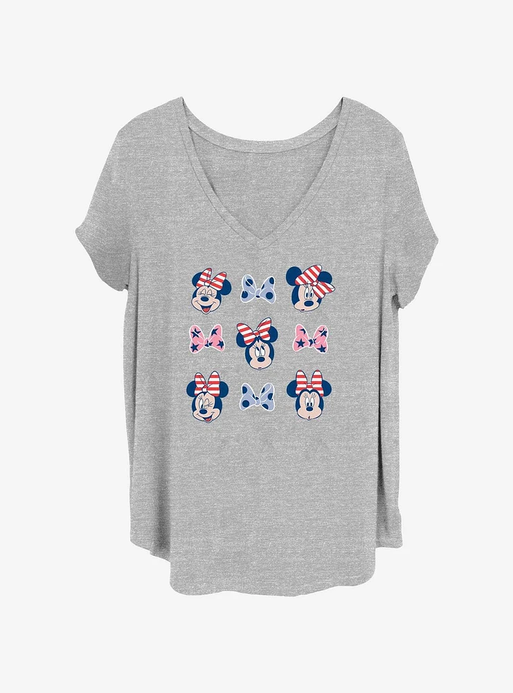 Disney Minnie Mouse Many Minnies Patriotic Girls T-Shirt Plus