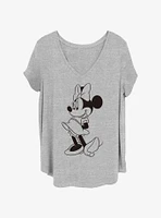 Disney Minnie Mouse Outline Pose Girls T-Shirt Plus