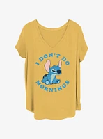 Disney Lilo & Stitch Don't Do Mornings Girls T-Shirt Plus